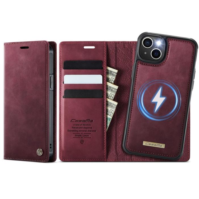 Caseme - CASEME C49 Fodral för iPhone 14/15 Plus MagSafe Röd