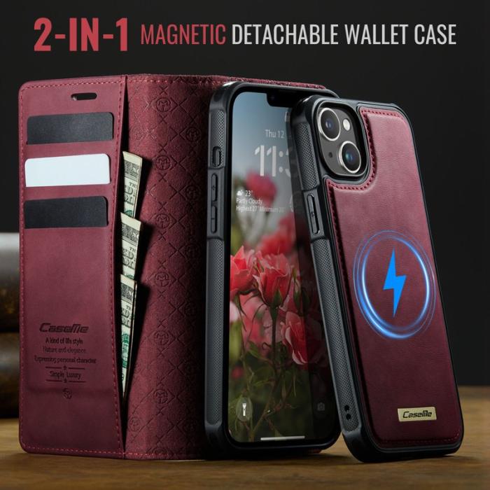 Caseme - CASEME C49 Fodral för iPhone 14/15 Plus MagSafe Röd