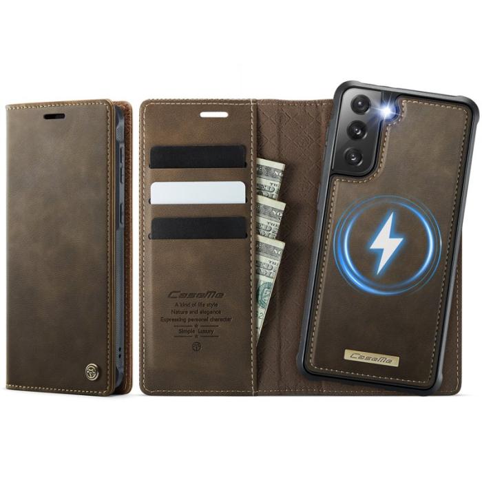 Caseme - CASEME C49 Fodral för Samsung Galaxy S21 5G/4G - Kaffe