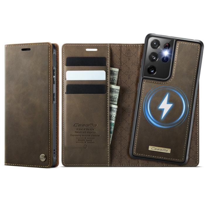 Caseme - CASEME C49 Fodral för Samsung Galaxy S21 Ultra 5G - Kaffe