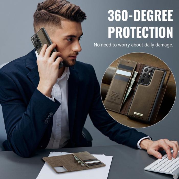 Caseme - CASEME C49 Fodral för Samsung Galaxy S21 Ultra 5G - Kaffe