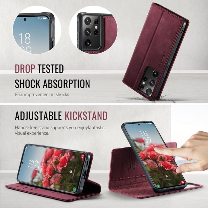 Caseme - CASEME C49 Fodral för Samsung Galaxy S21 Ultra 5G Röd