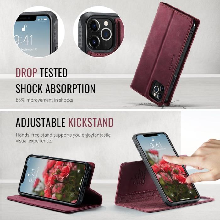 Caseme - CASEME C49 iPhone 11 Pro Skal MagSafe RFID Läder Röd