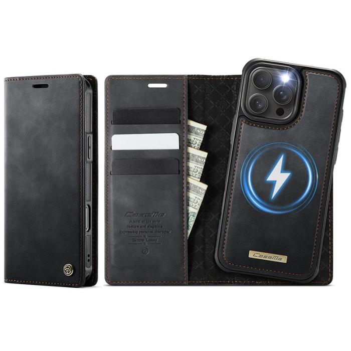 Caseme - CASEME C49 iPhone 16 Pro Max Skal MagSafe RFID Läder Svart