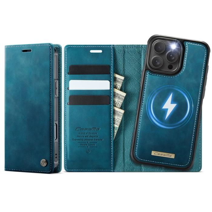 Caseme - CASEME C49 iPhone 16 Pro Skal MagSafe RFID Läder Grön