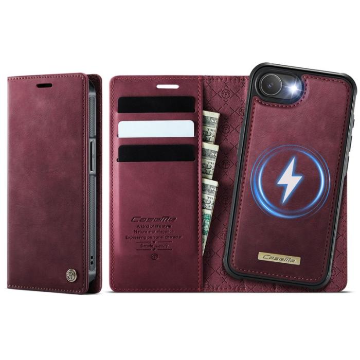 Caseme - CASEME C49 iPhone 16e Fodral MagSafe RFID Blocker Röd