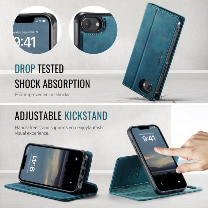 Caseme - CASEME C49 iPhone 16e Skal MagSafe RFID Läder Grön