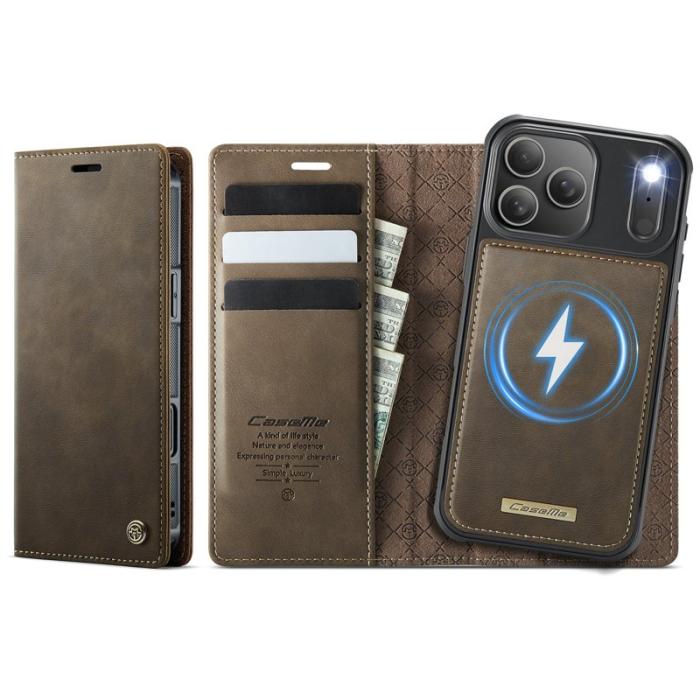 Caseme - CASEME C49 iPhone 17 Pro Max Skal MagSafe RFID Läder Kaffe