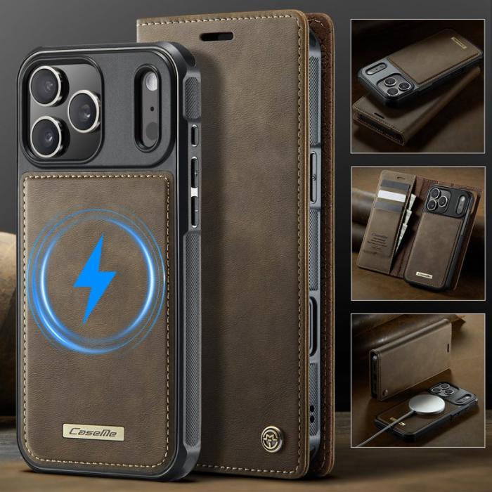 Caseme - CASEME C49 iPhone 17 Pro Max Skal MagSafe RFID Läder Kaffe