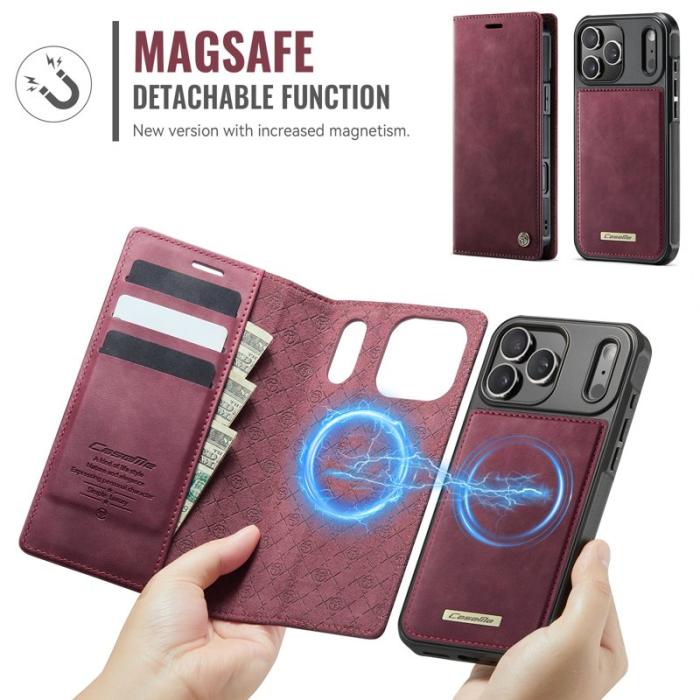 Caseme - CASEME C49 iPhone 17 Pro Skal MagSafe RFID Blocker Röd