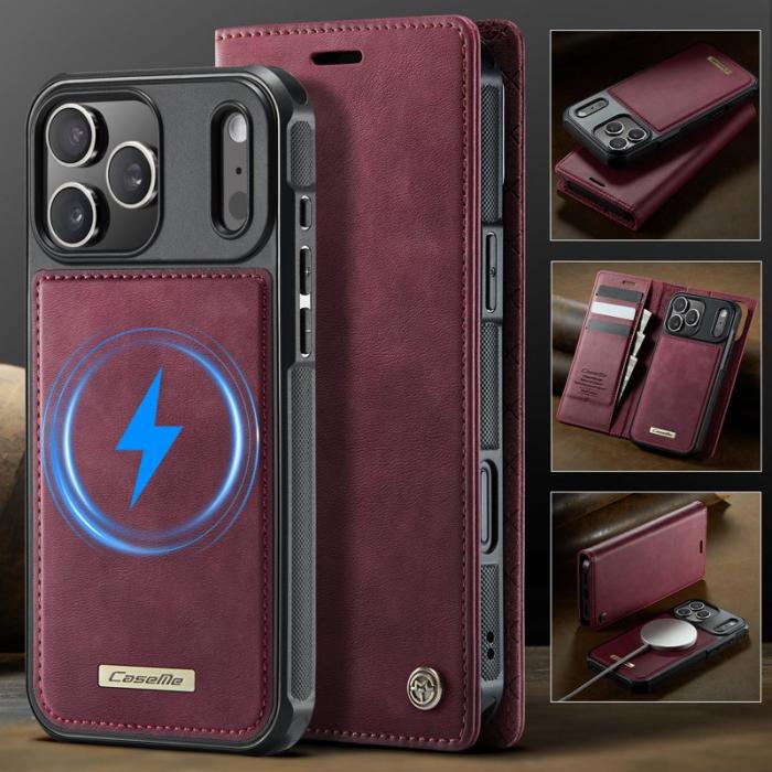 Caseme - CASEME C49 iPhone 17 Pro Skal MagSafe RFID Blocker Röd