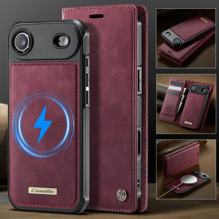 Caseme - CASEME C49 iPhone Air Skal MagSafe RFID Blocker Läder Röd