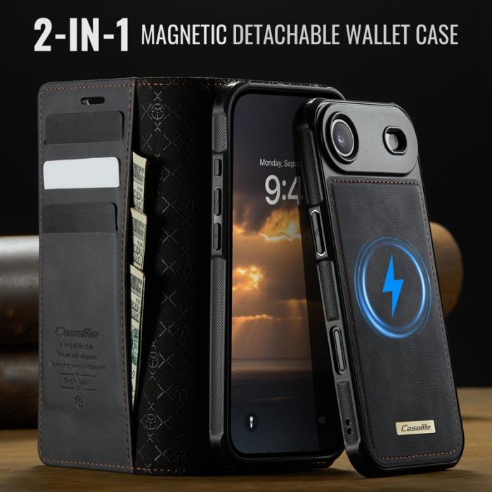 Caseme - CASEME C49 iPhone Air Skal MagSafe RFID Blocker Läder Svart