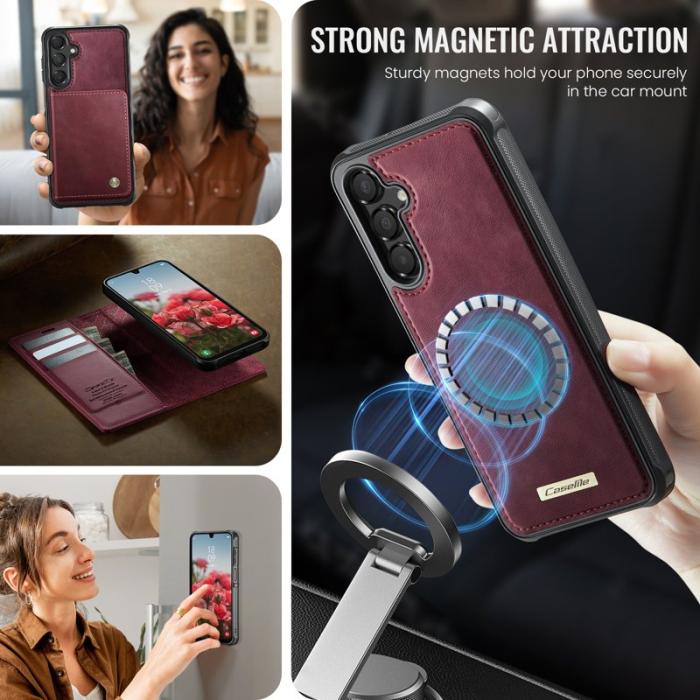 Caseme - CASEME C49 Magnetisk Plånboksfodral för Samsung Galaxy A16 5G - Röd