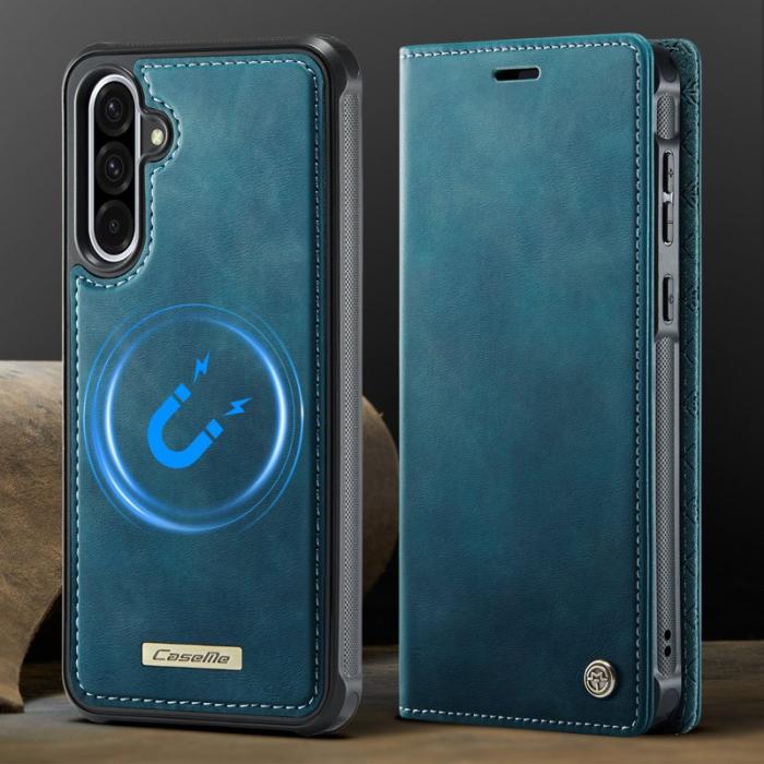 Caseme - CASEME C49 Samsung Galaxy A56 5G Skal RFID Blocker Läder Blå