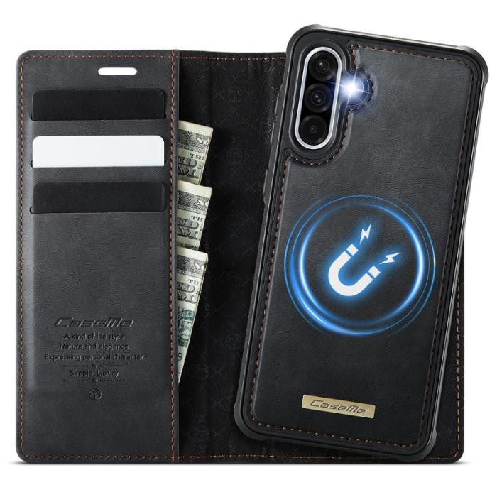 Caseme - CASEME C49 Samsung Galaxy A56 5G Skal RFID Blocker Läder Svart