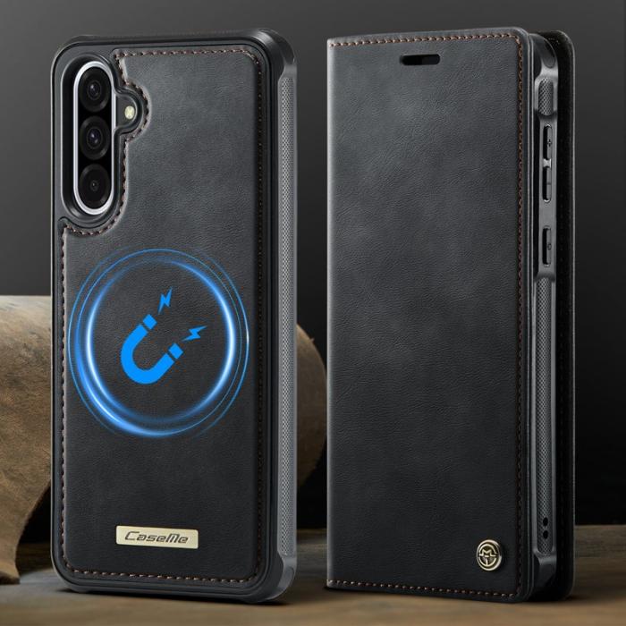 Caseme - CASEME C49 Samsung Galaxy A56 5G Skal RFID Blocker Läder Svart