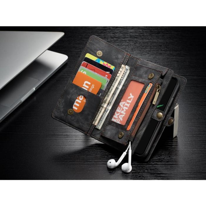 Caseme - CASEME Detachable 2-in-1 Plånboksfodral i PU-läder för iPhone X - Svart