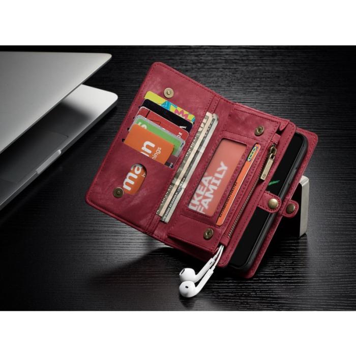 Caseme - CASEME Detachable 2-in-1 PU Läderfodral iPhone X - Röd