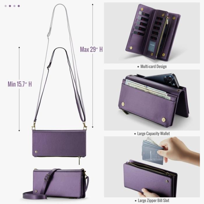 Caseme - CASEME Me10 Crossbody Bag för 4.0-6.7'' Telefon Lila