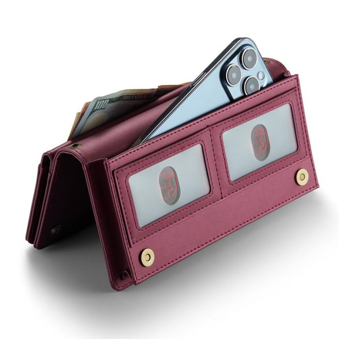 Caseme - CASEME Me10 Crossbody Bag för 4.0-6.7'' Telefon Vinröd