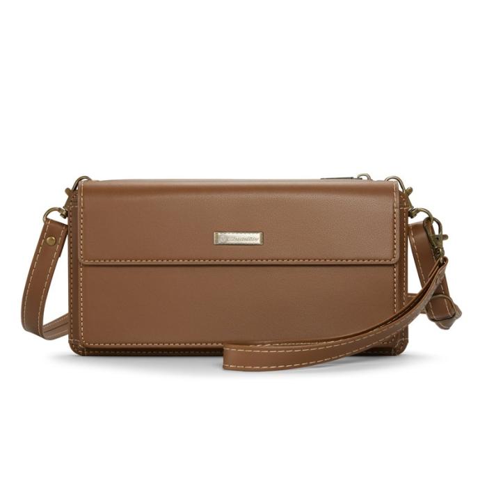 Caseme - CASEME Me20 Crossbody Phone Bag PU Läder Brun 4-7.6 tum