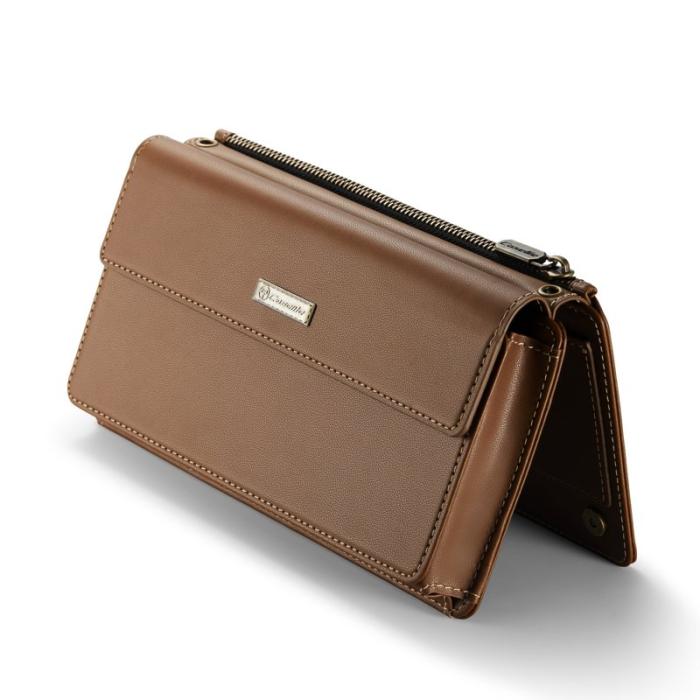Caseme - CASEME Me20 Crossbody Phone Bag PU Läder Brun 4-7.6 tum