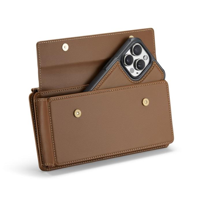 Caseme - CASEME Me20 Crossbody Phone Bag PU Läder Brun 4-7.6 tum