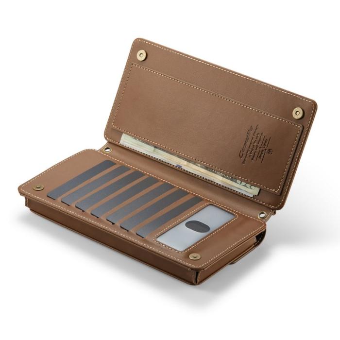 Caseme - CASEME Me20 Crossbody Phone Bag PU Läder Brun 4-7.6 tum