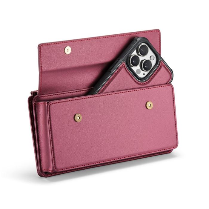 Caseme - CASEME Me20 Crossbody Phone Bag PU Läder Röd för 4-7.6 tum