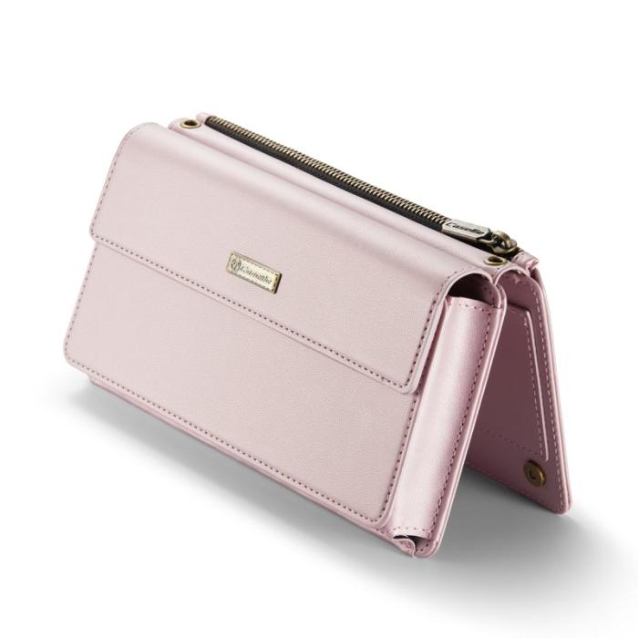 Caseme - CASEME Me20 Crossbody Phone Bag PU Läder Rosa för 4-7.6