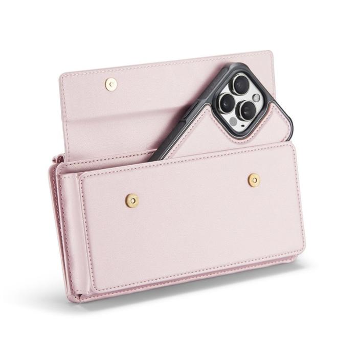 Caseme - CASEME Me20 Crossbody Phone Bag PU Läder Rosa för 4-7.6