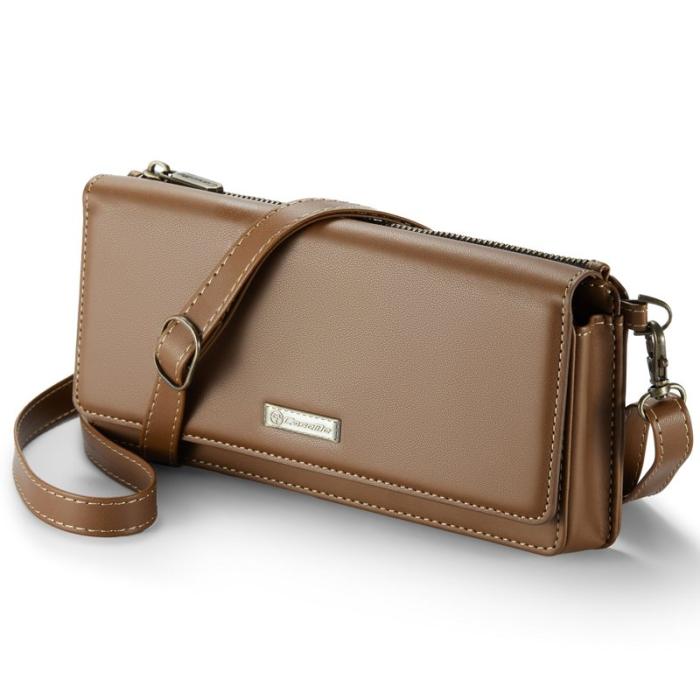 Caseme - CASEME Me30 Läderväska för Mobil 4.0-6.7 tum RFID Brun
