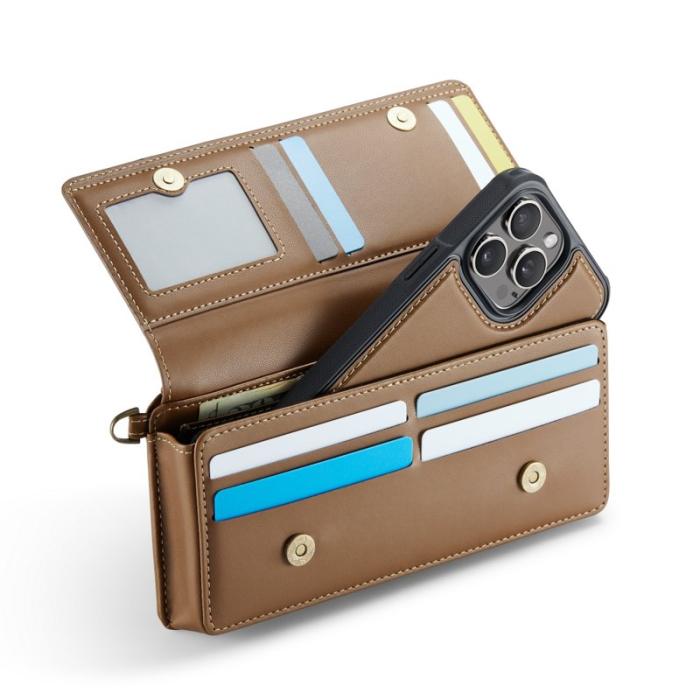 Caseme - CASEME Me30 Läderväska för Mobil 4.0-6.7 tum RFID Brun