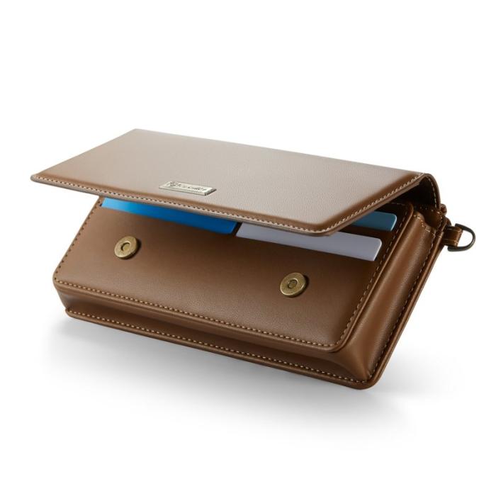 Caseme - CASEME Me30 Läderväska för Mobil 4.0-6.7 tum RFID Brun