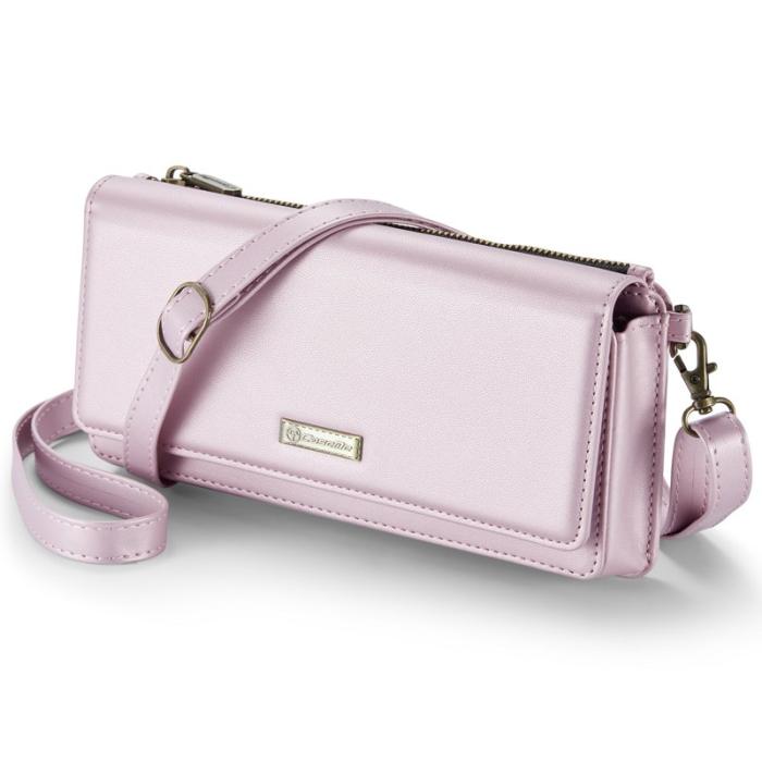 Caseme - CASEME Me30 Telefonväska Läder RFID Skydd Crossbody Rosa