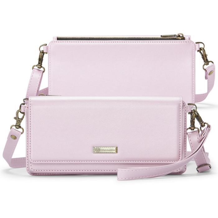 Caseme - CASEME Me30 Telefonväska Läder RFID Skydd Crossbody Rosa