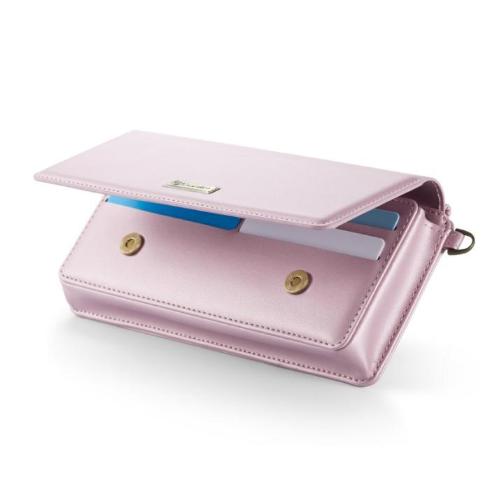 Caseme - CASEME Me30 Telefonväska Läder RFID Skydd Crossbody Rosa