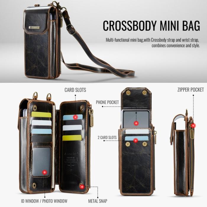 Caseme - CASEME ME40 Crossbody Bag Samsung Galaxy Z Fold7 5G Crazy Horse