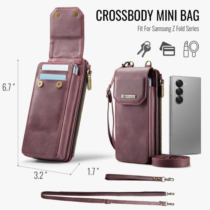 Caseme - CASEME ME40 Crossbody Bag Samsung Galaxy Z Fold7 5G Röd