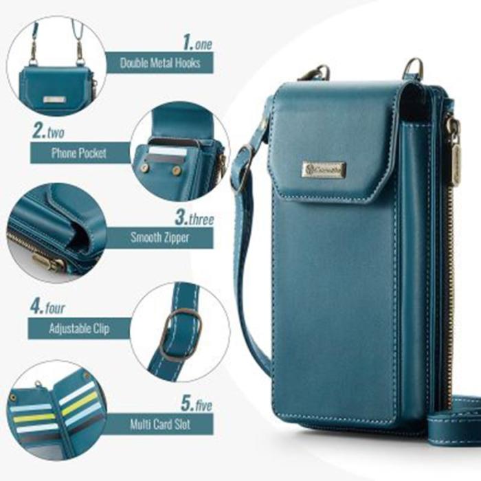 Caseme - CASEME Me40 Vertikal Telefonväska PU Läder RFID Grön