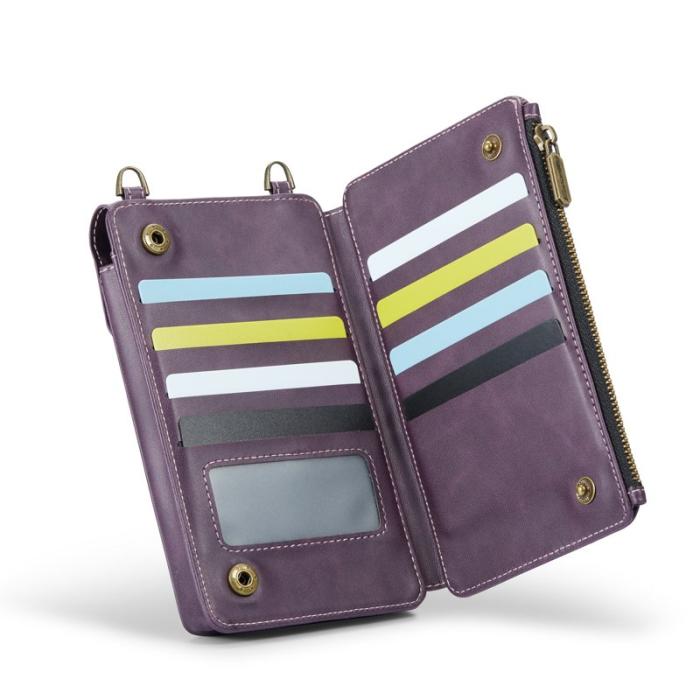Caseme - CASEME Me40 Vertikal Telefonväska PU Läder RFID Lila