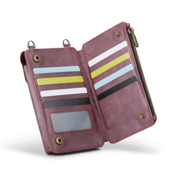 Caseme - CASEME Me40 Vertikal Telefonväska PU Läder RFID Röd