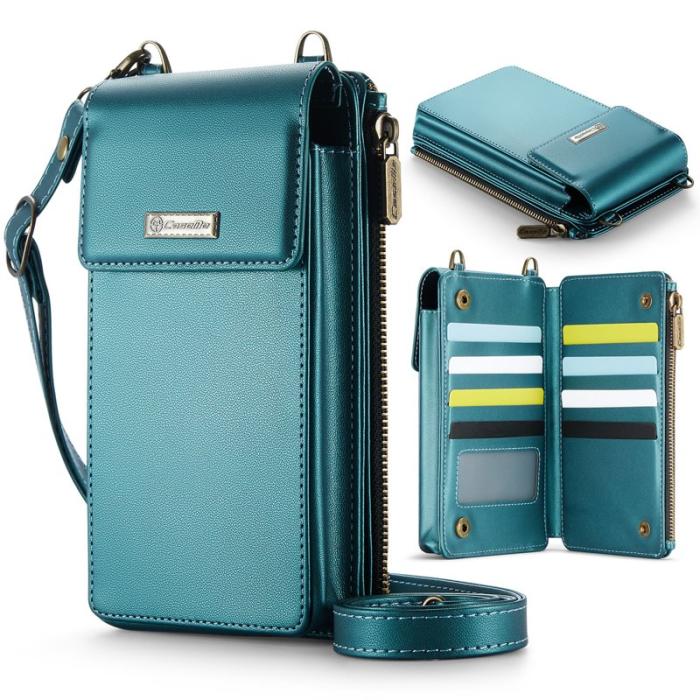 Caseme - CASEME ME50 PU Läder Crossbody Telefonväska RFID Blå