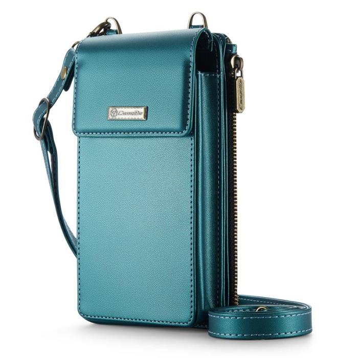 Caseme - CASEME ME50 PU Läder Crossbody Telefonväska RFID Blå