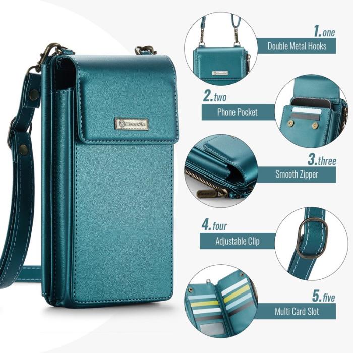 Caseme - CASEME ME50 PU Läder Crossbody Telefonväska RFID Blå