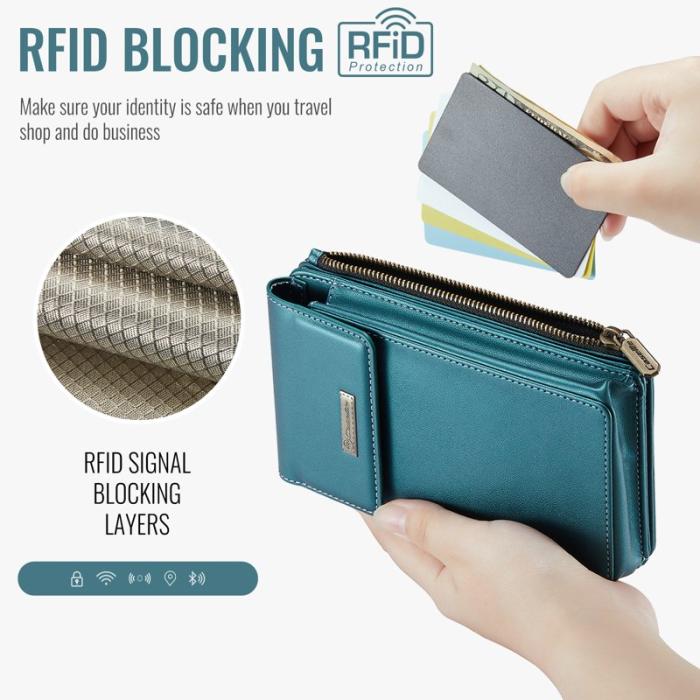 Caseme - CASEME ME50 PU Läder Crossbody Telefonväska RFID Blå