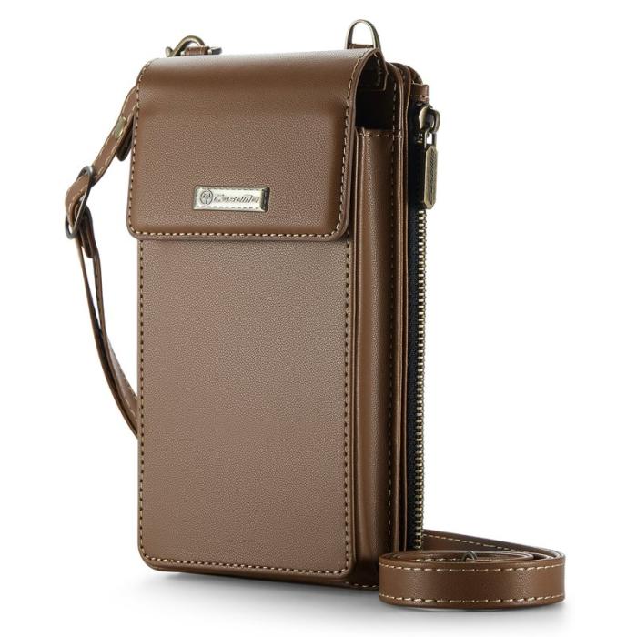 Caseme - CASEME ME50 PU Läder Crossbody Telefonväska RFID Brun