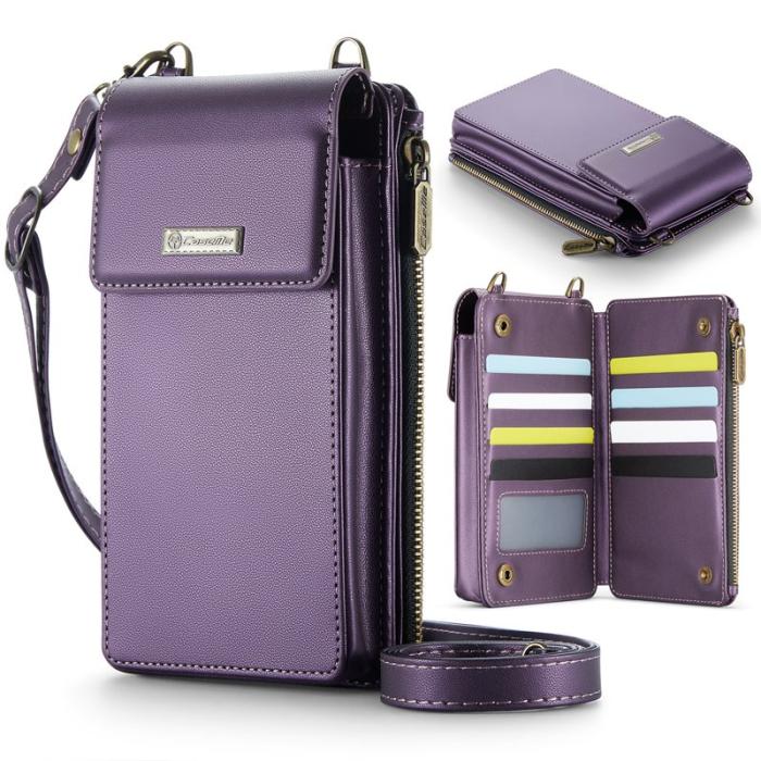 Caseme - CASEME ME50 PU Läder Crossbody Telefonväska RFID Lila