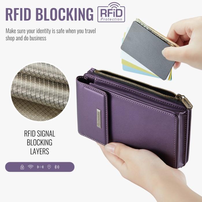 Caseme - CASEME ME50 PU Läder Crossbody Telefonväska RFID Lila